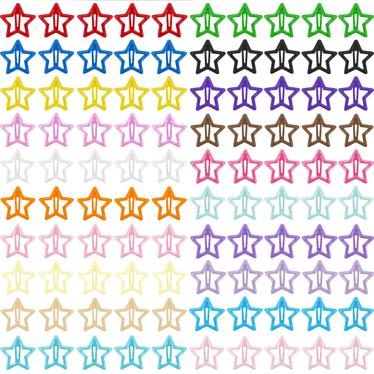 SAOROPEB star hair clip multicolor pack secures hair comfortably for daily wear.