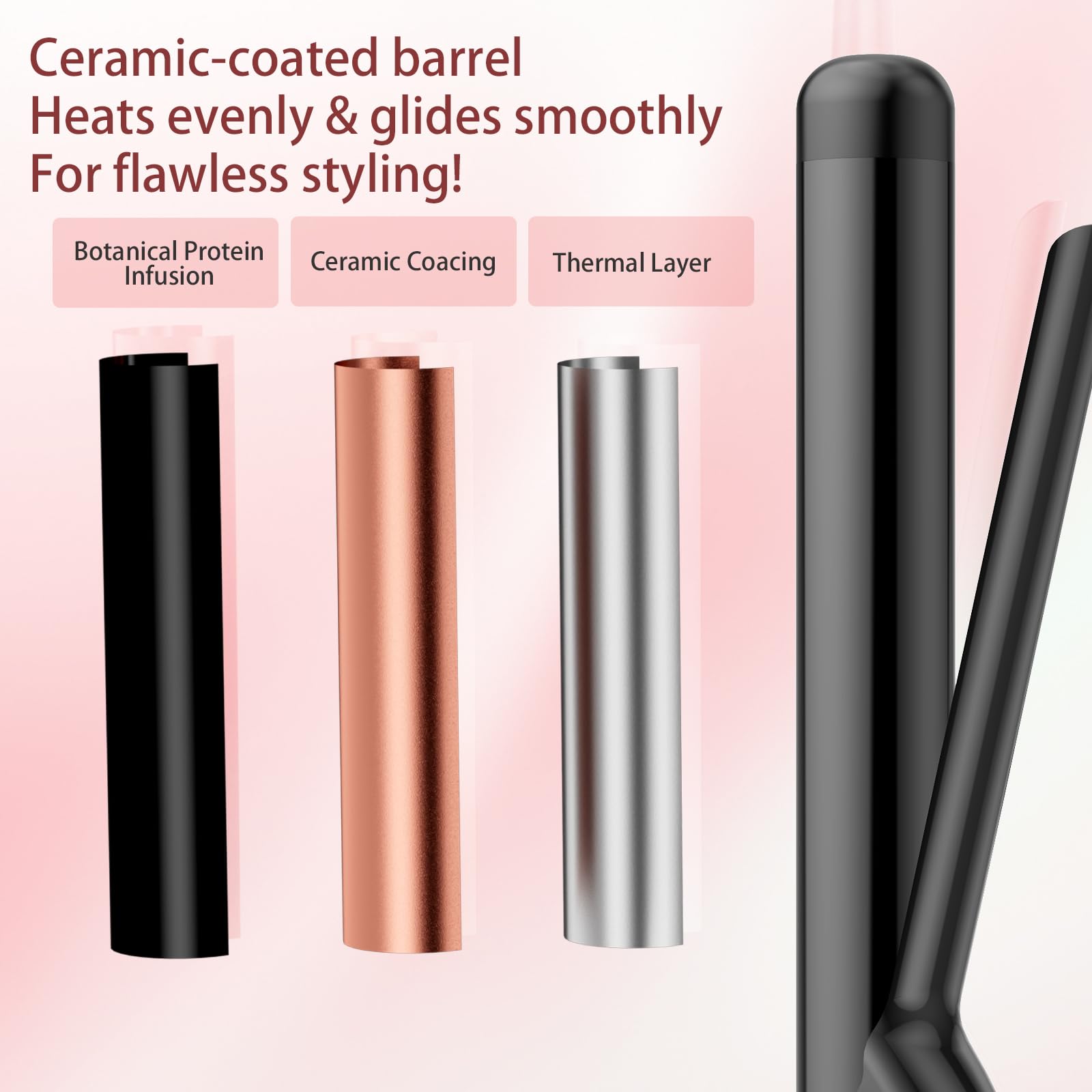 SAOSA curling iron includes a 60-minute auto shut-off for safer use.