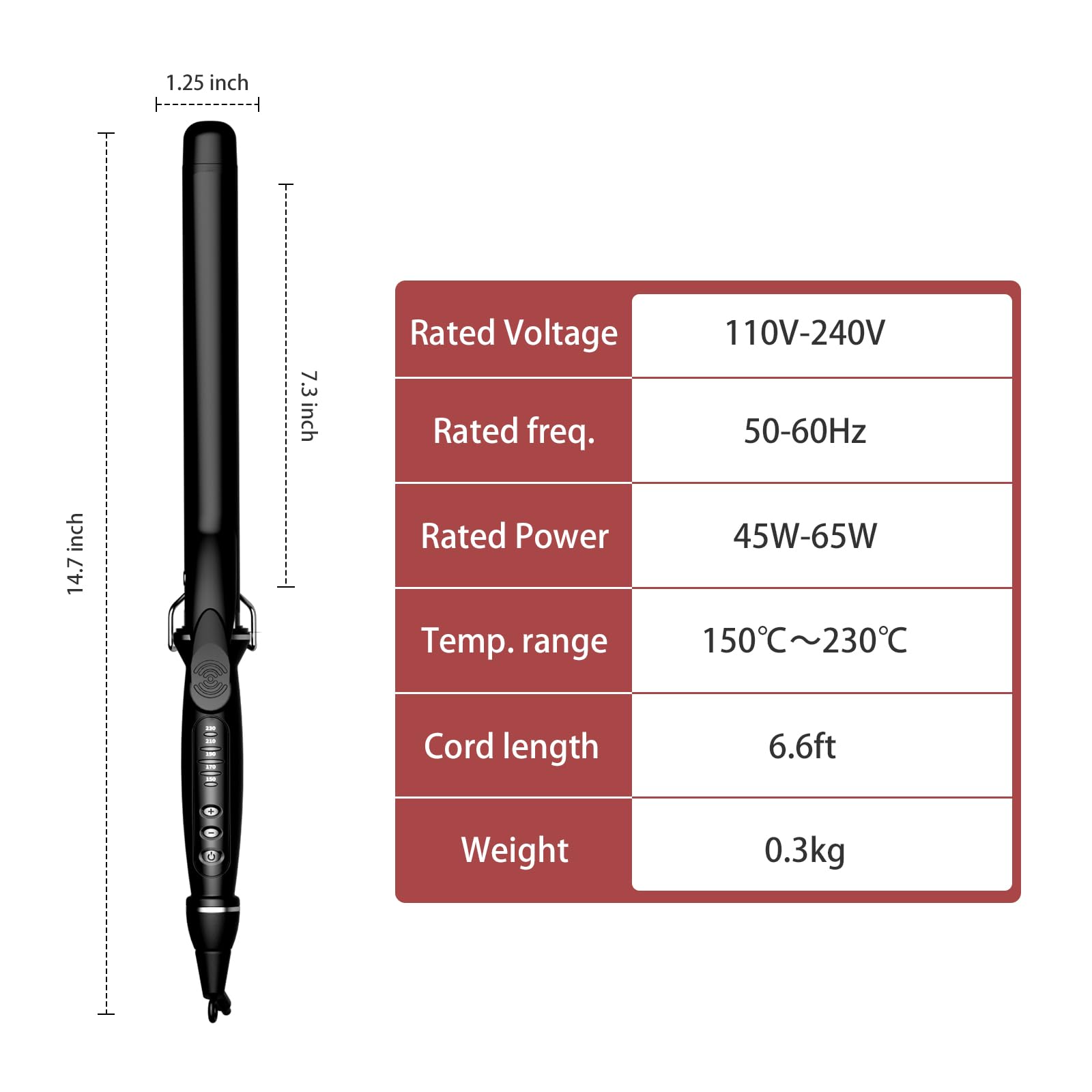 SAOSA curling iron includes a heat-resistant glove for safer grip during curls.