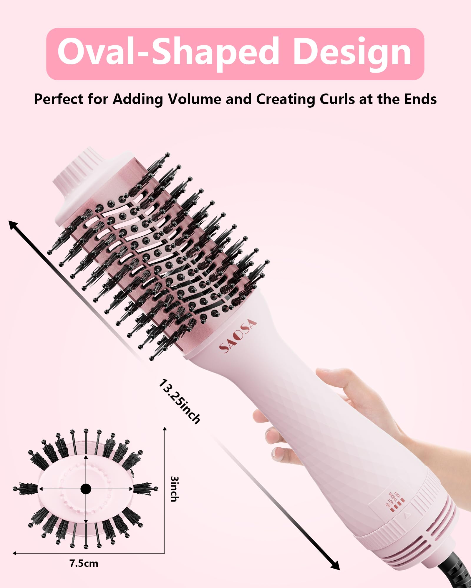 SAOSA hair dryer brush cool shot for setting styles