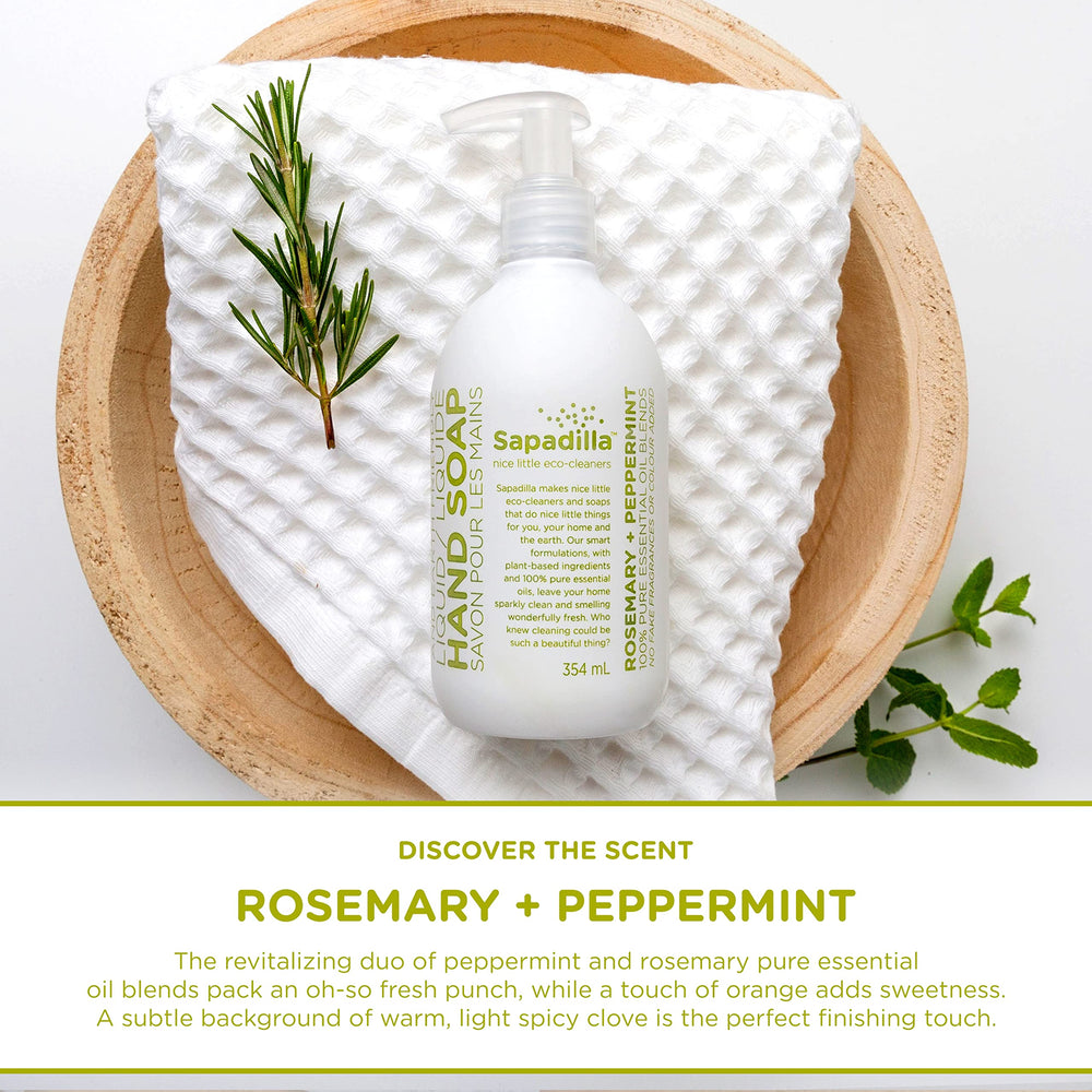Sapadilla rosemary-peppermint hand soap pump with herbal lift