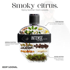Sapil Intense Noir amber leather notes highlight a warm, enveloping aura for elevated evenings.