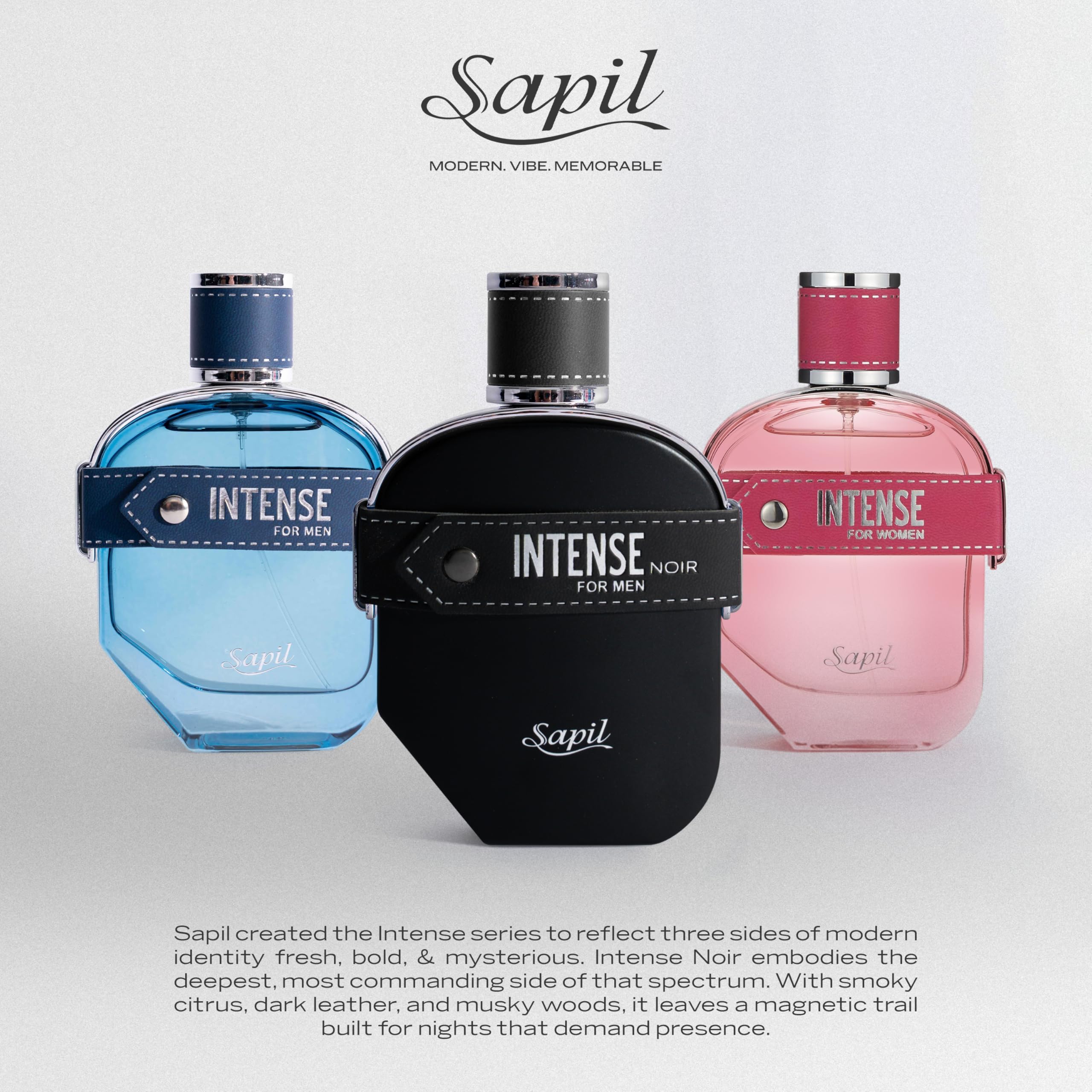 Sapil Intense Noir gift-pack presentation pairs luxury with a thoughtful gift option.