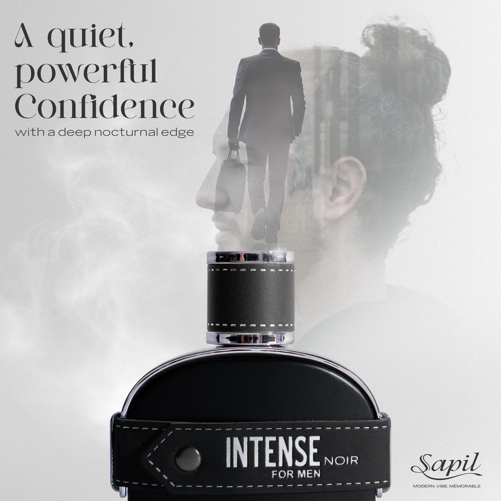 Sapil Intense Noir patchouli musk scent profile reveals depth and lasting presence.