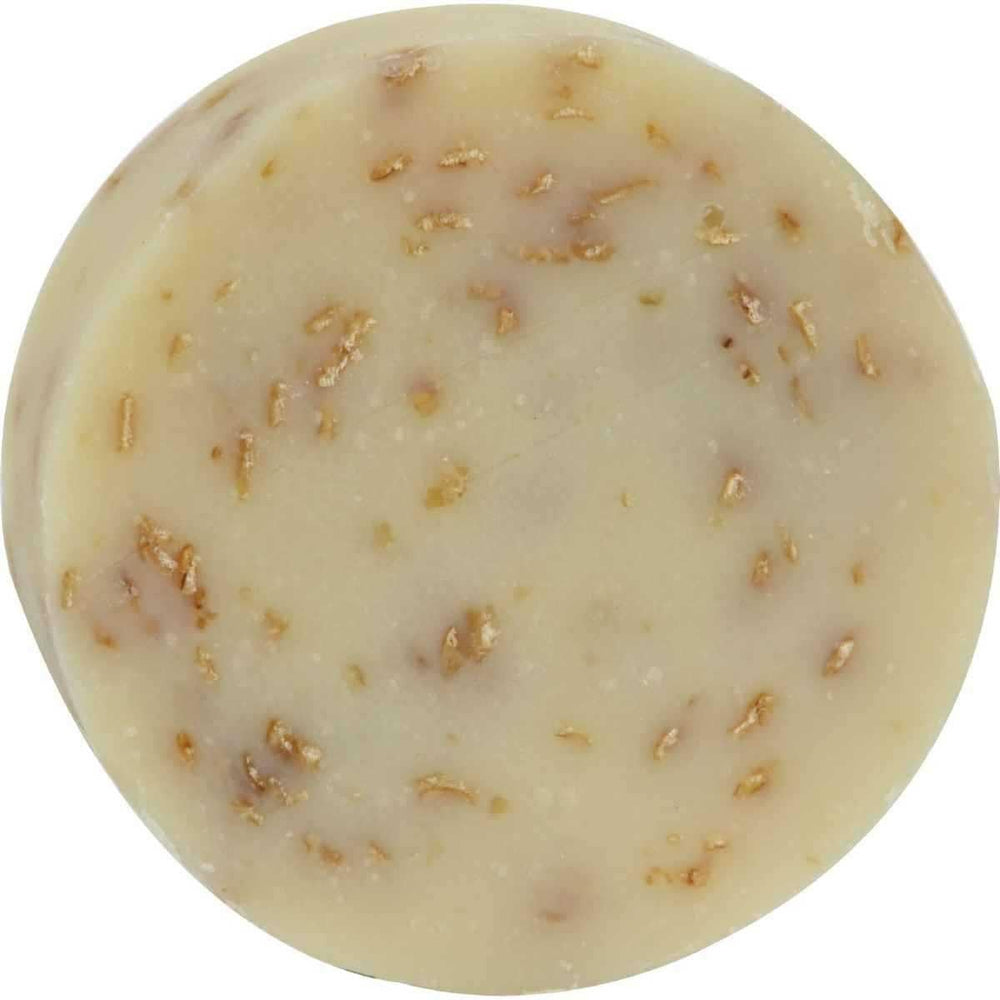 Sappo Hill Oatmeal Natural bar soap close-up with creamy lather for gentle cleansing.
