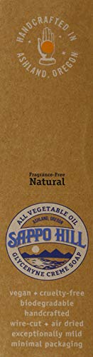 Sappo Hill oatmeal fragrance-free bar close-up highlighting oats and glycerin