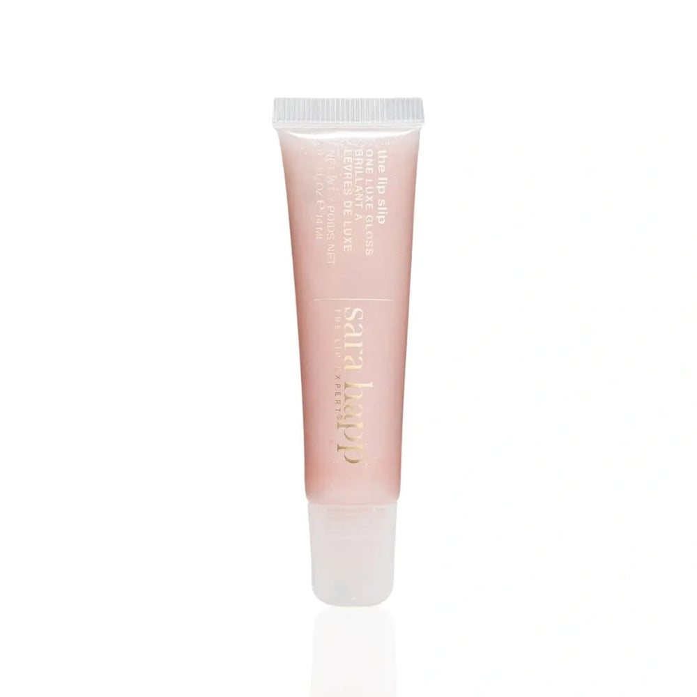 Sara Happ The Lip Slip One Luxe Gloss tube closeup showing high shine