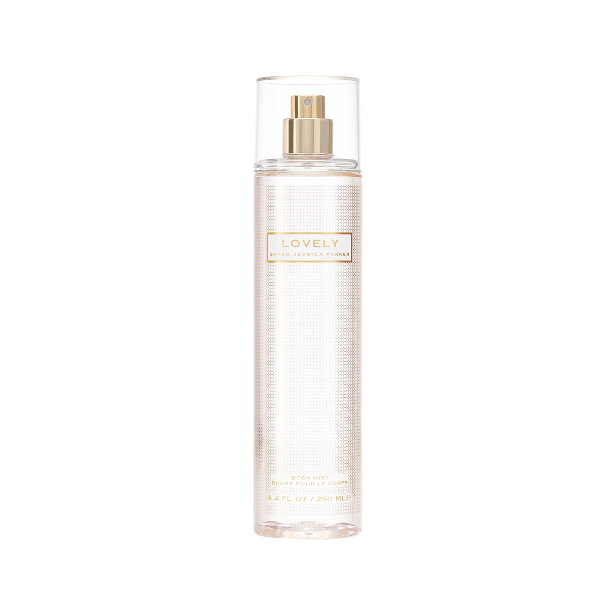 Sarah Jessica Parker body mist bottle with pink cap for long lasting fragrance
