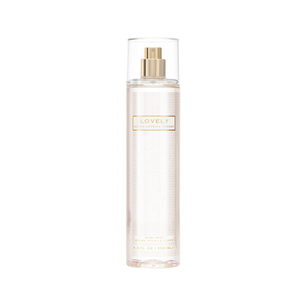 Sarah Jessica Parker body mist bottle with pink cap for long lasting fragrance
