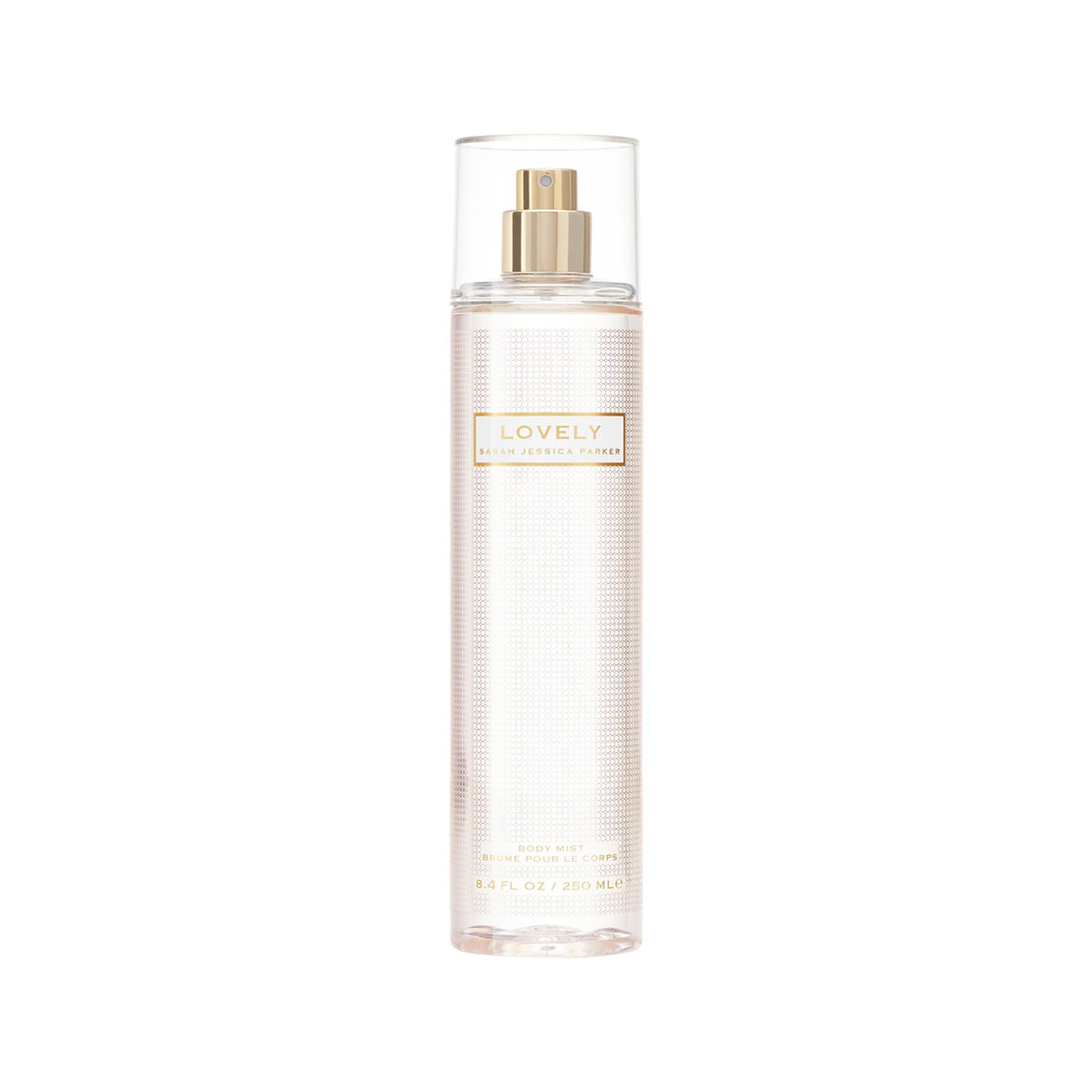 Sarah Jessica Parker body mist bottle with pink cap for long lasting fragrance