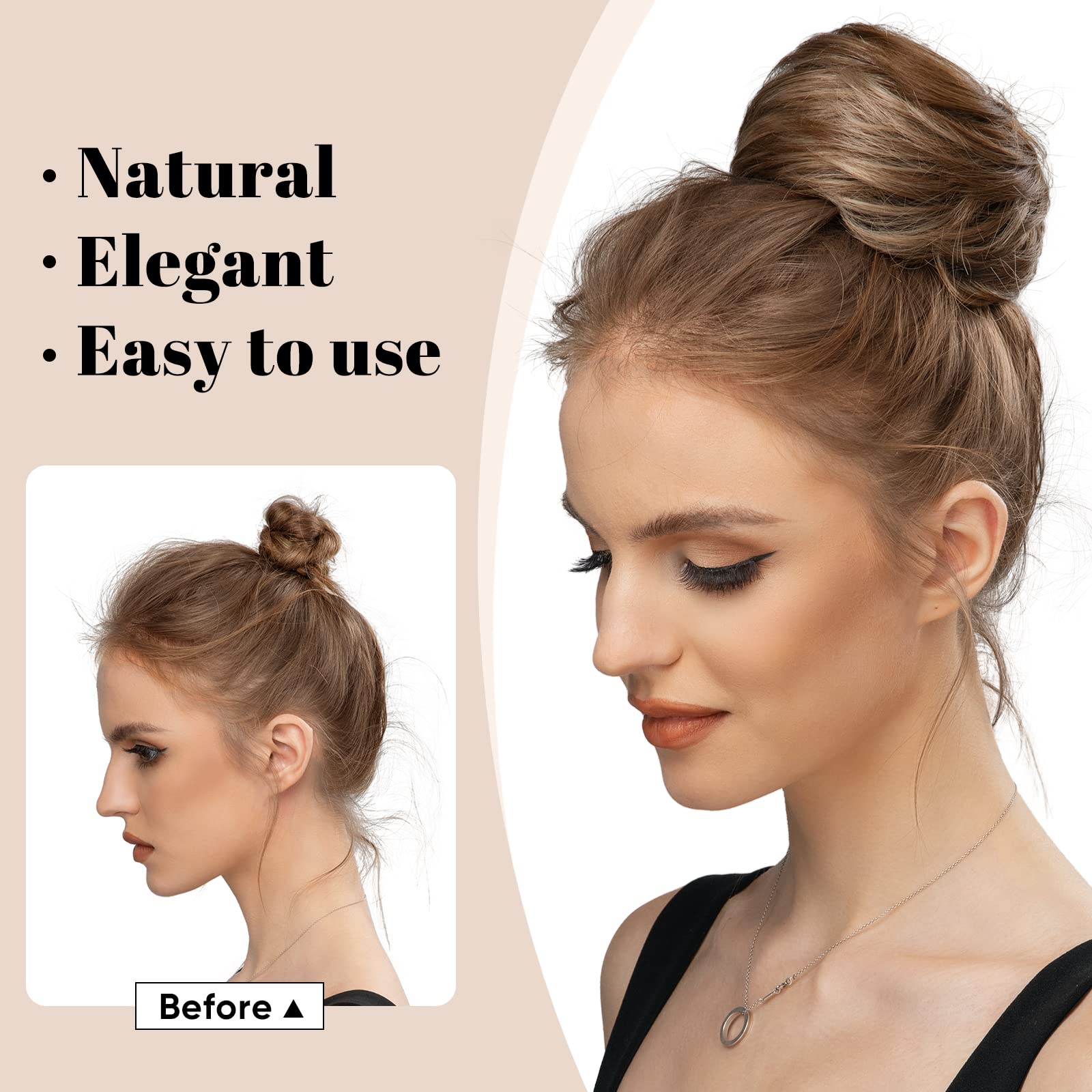 SARLA rounded-look bun offers elegant silhouette with time-saving convenience.