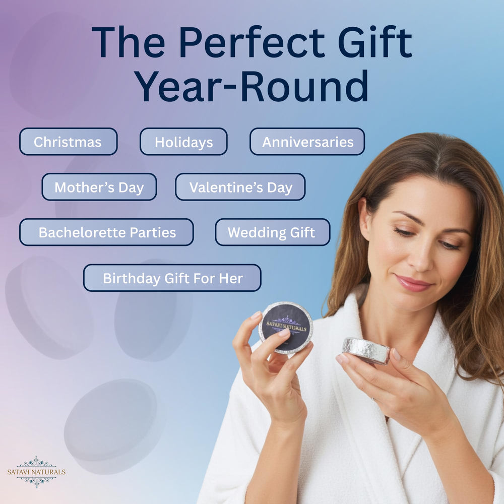 Satavi Naturals variety-pack box showcases a spa-inspired self-care gift idea.
