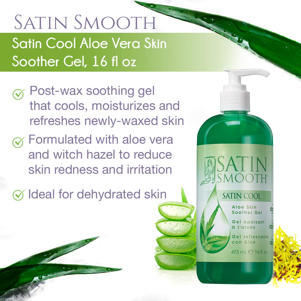 SATIN SMOOTH Aloe Vera Gel demonstrates fast-drying, non-greasy post-wax relief