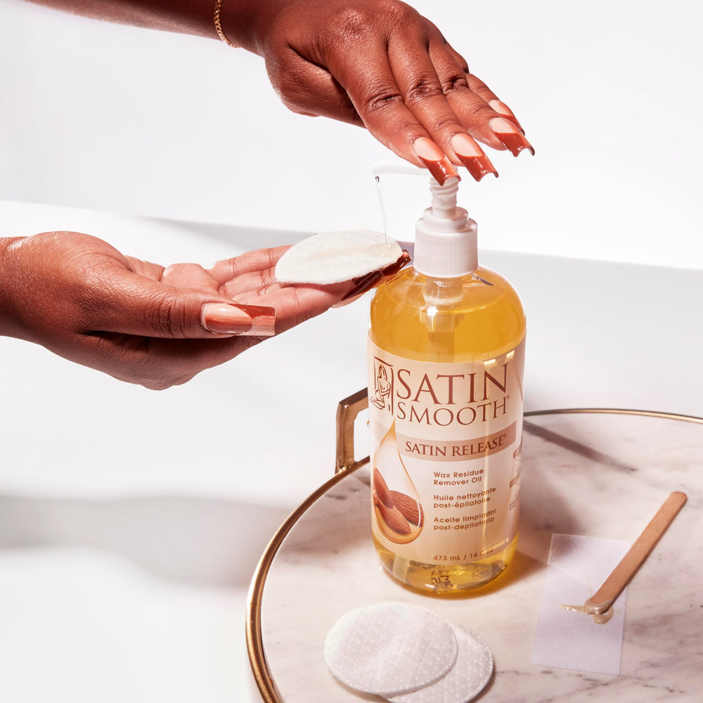 SATIN SMOOTH applicator-cleaner use on roll-ons and wax warmers.