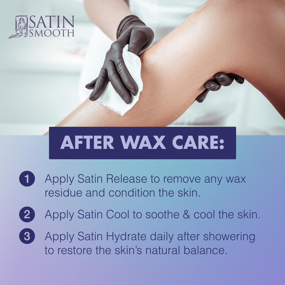 Satin Smooth at-home wax session setup showing comprehensive accessories for reliable results.
