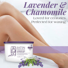 SATIN SMOOTH Lavender Wax applied to the face for gentle facial waxing