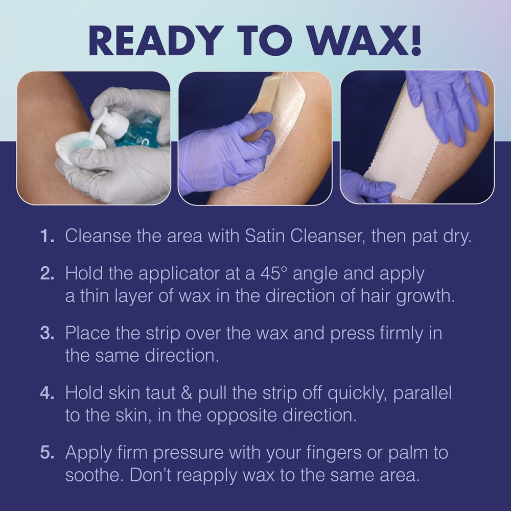Satin Smooth pre- and post-care treatments for skin prep and irritation reduction.