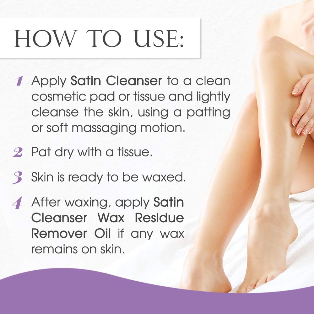 SATIN SMOOTH US-made cleanser packaging for pre-wax ritual