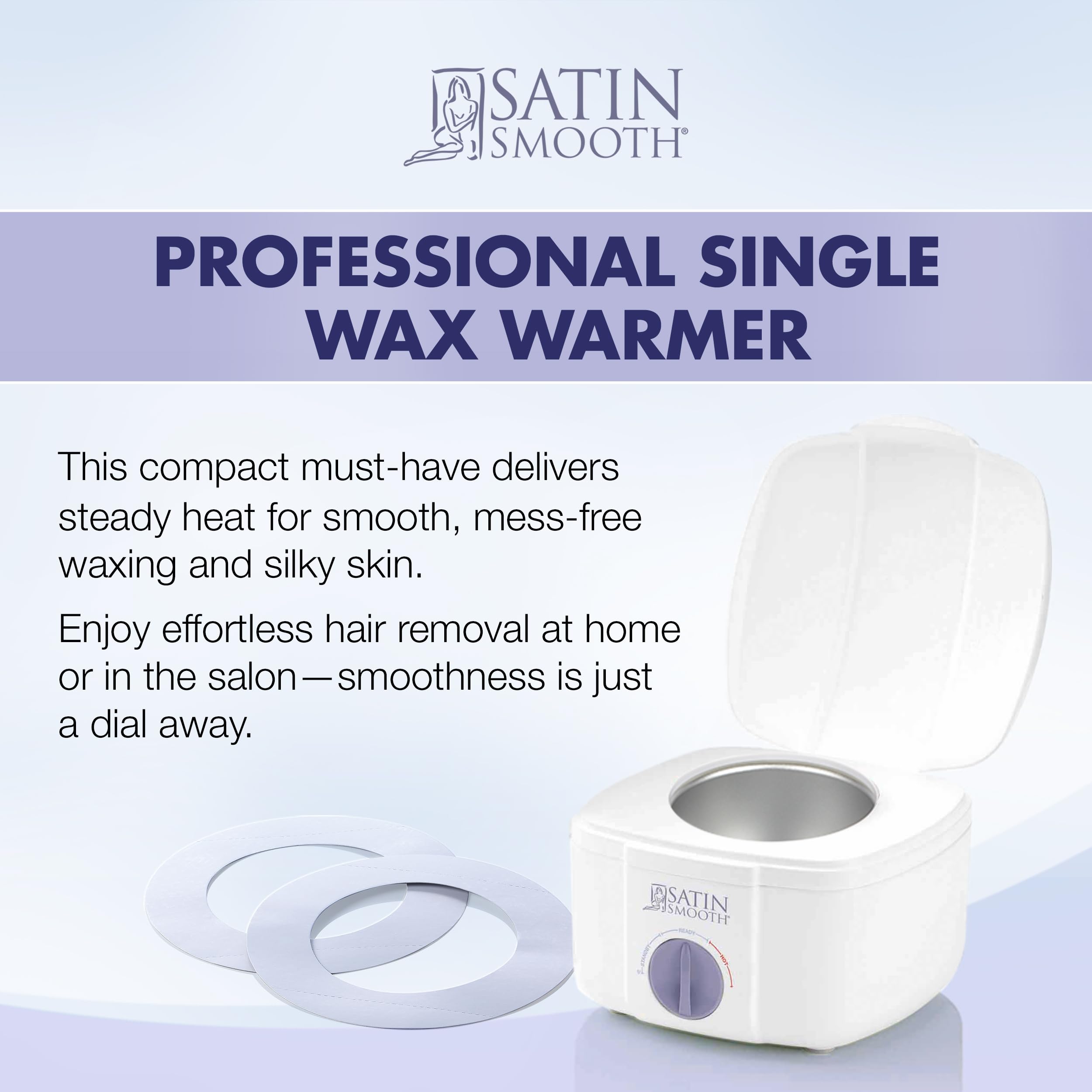 SATIN SMOOTH SSW12C wax warmer side controls enable precise heat adjustments.