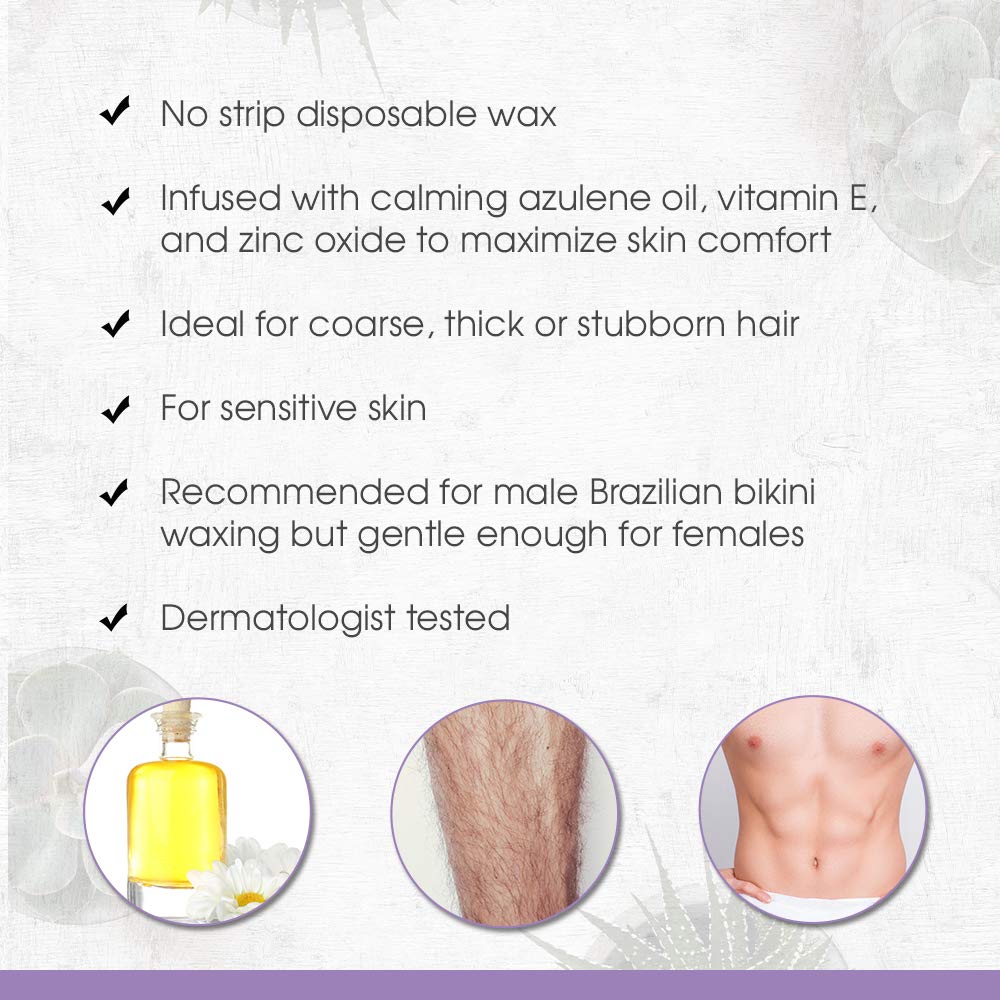 Satin Smooth Titanium Blue wax used for male Brazilian waxing scenario.