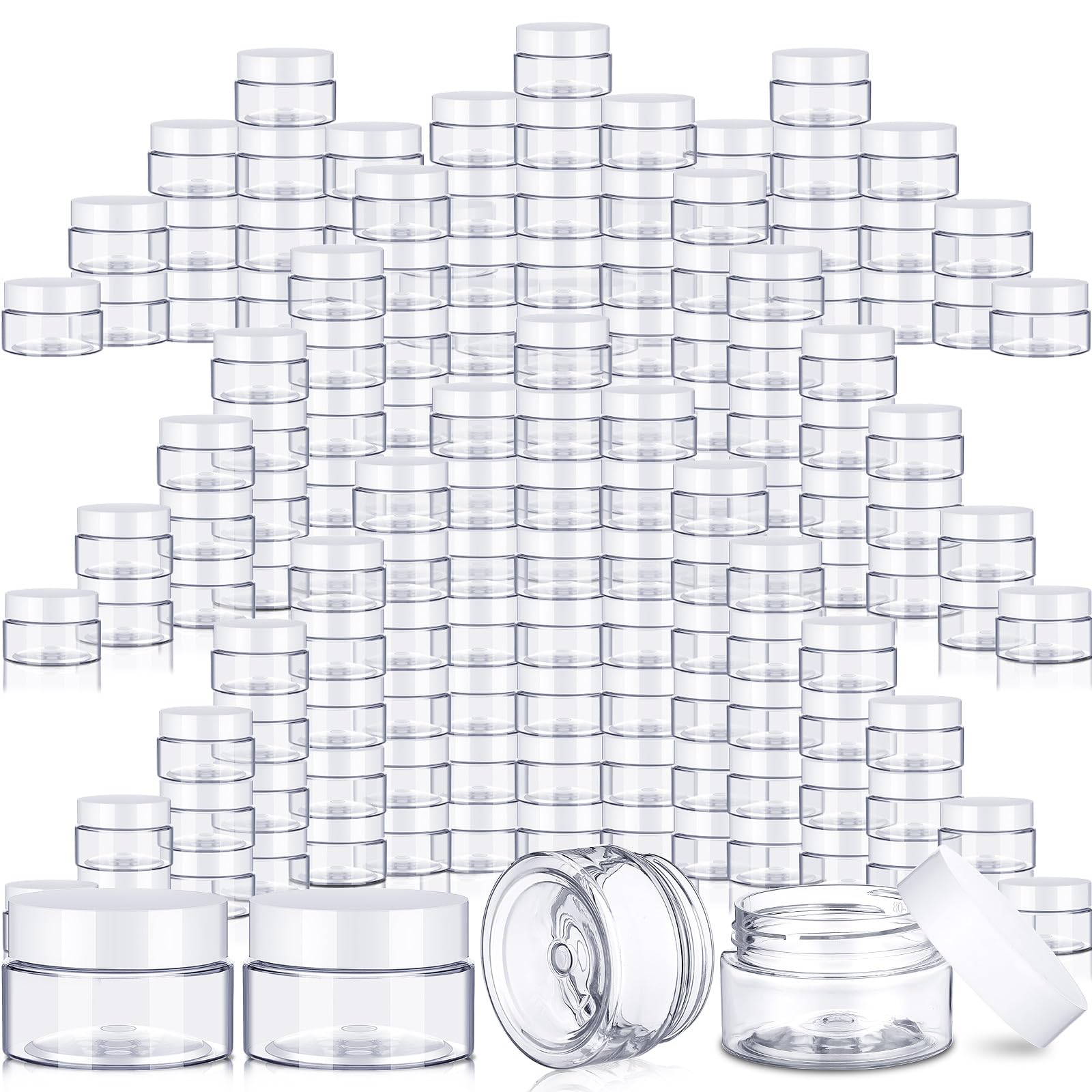 SATINIOR 2 oz plastic jar with wide mouth for easy filling and application.