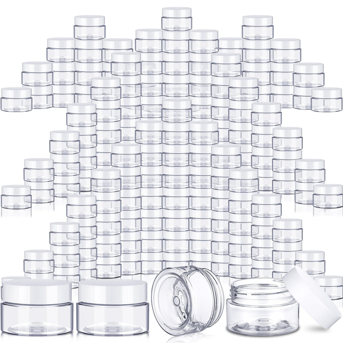SATINIOR 2 oz plastic jar with wide mouth for easy filling and application.