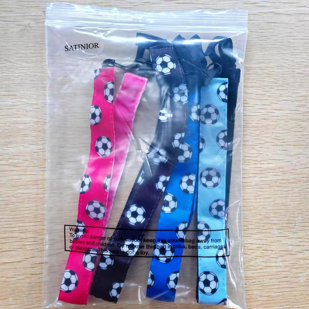 SATINIOR 4-pack soccer headbands in multiple colors for versatile sport outfits.