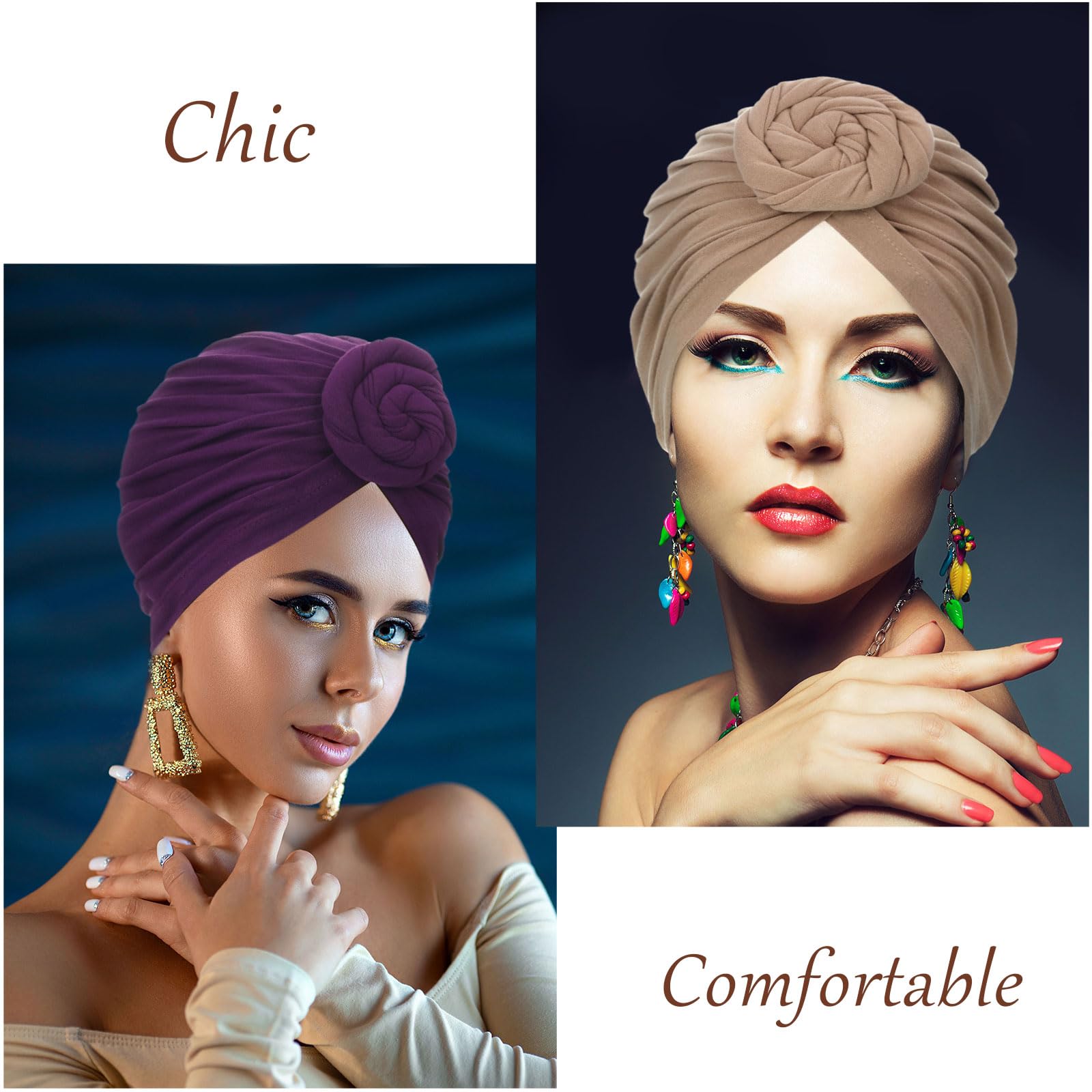 SATINIOR camel headwrap offers soft fabric and comfortable all-day wear.