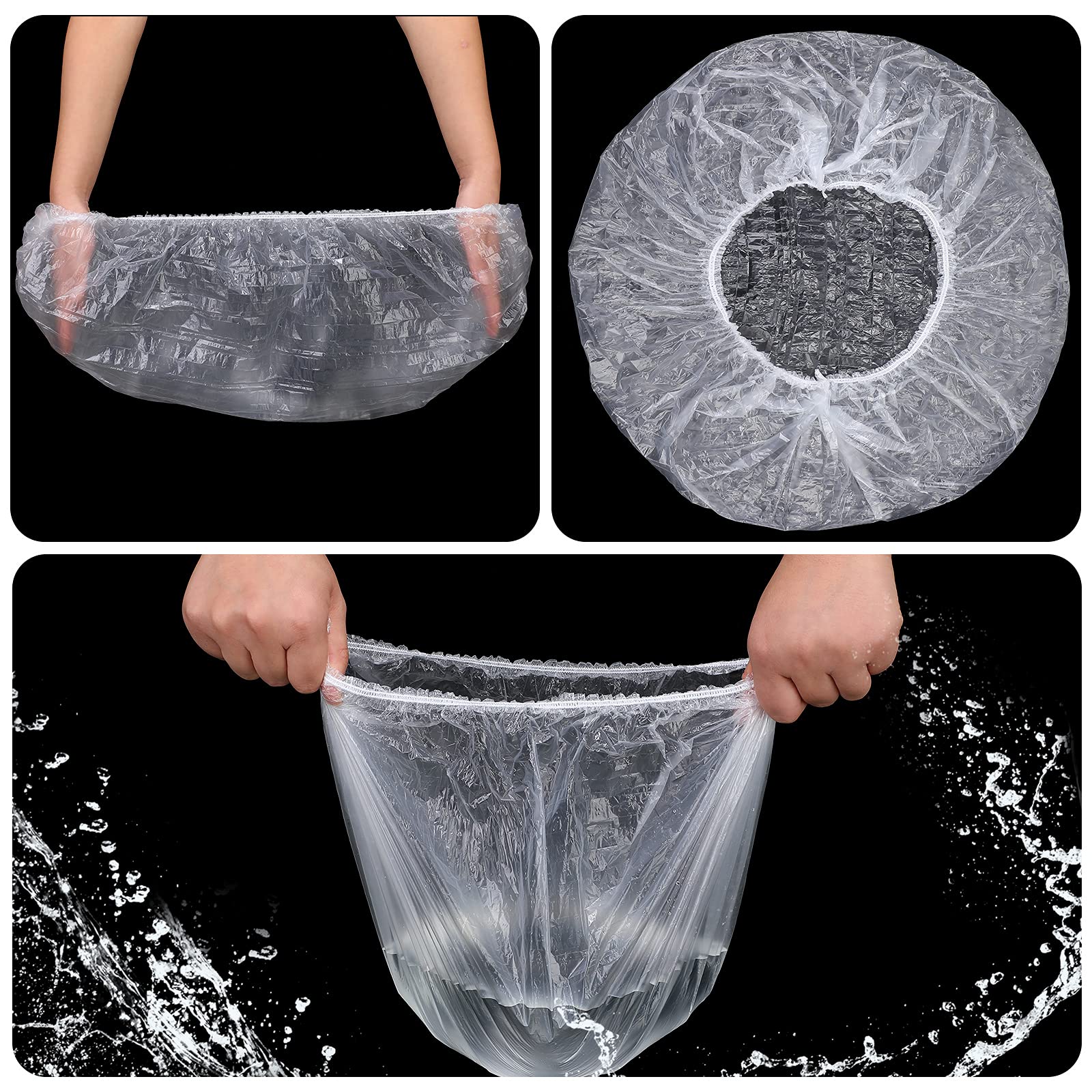 SATINIOR PE-material shower cap is tear-resistant for reliable salon use