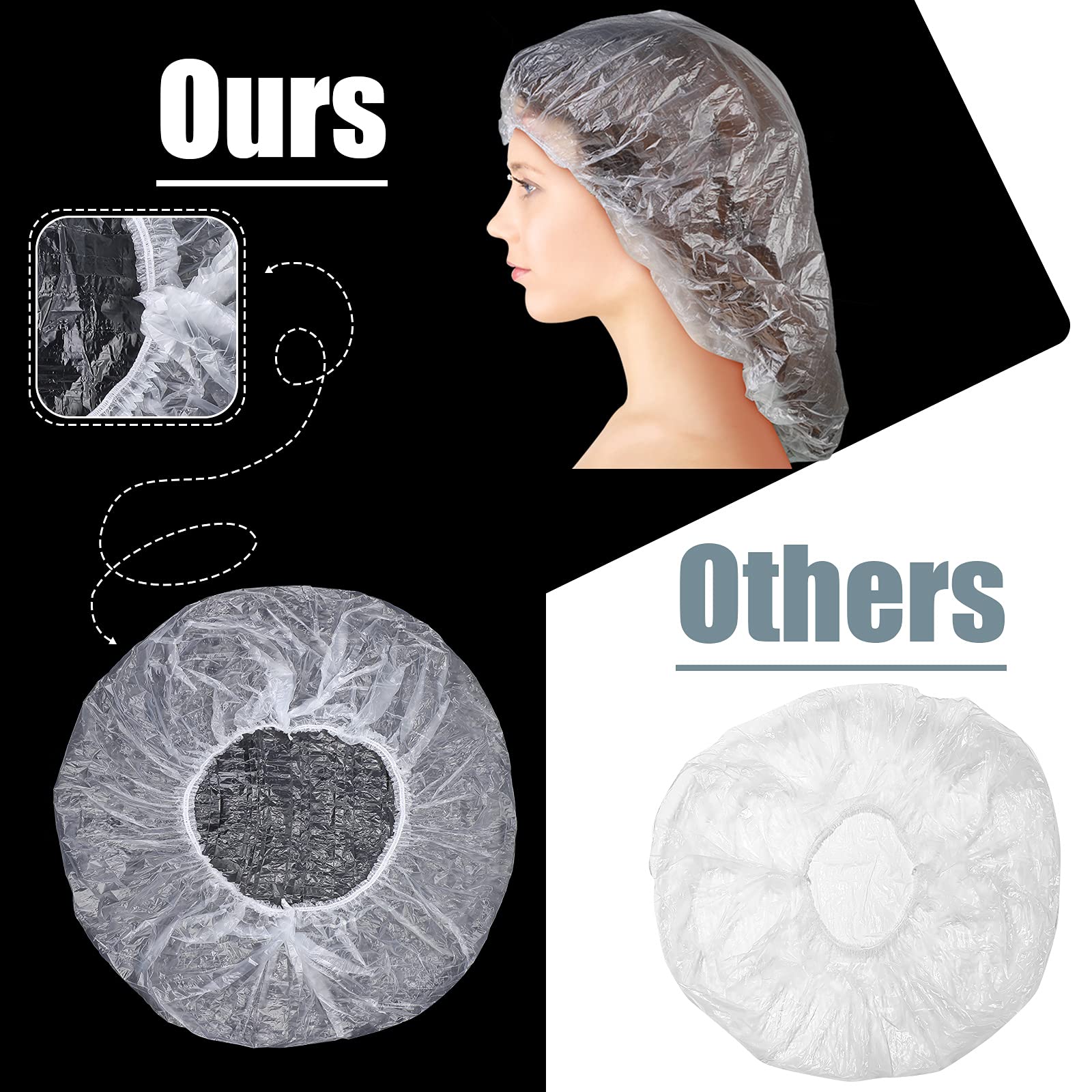 SATINIOR waterproof cap keeps hair dry during baths and dyeing