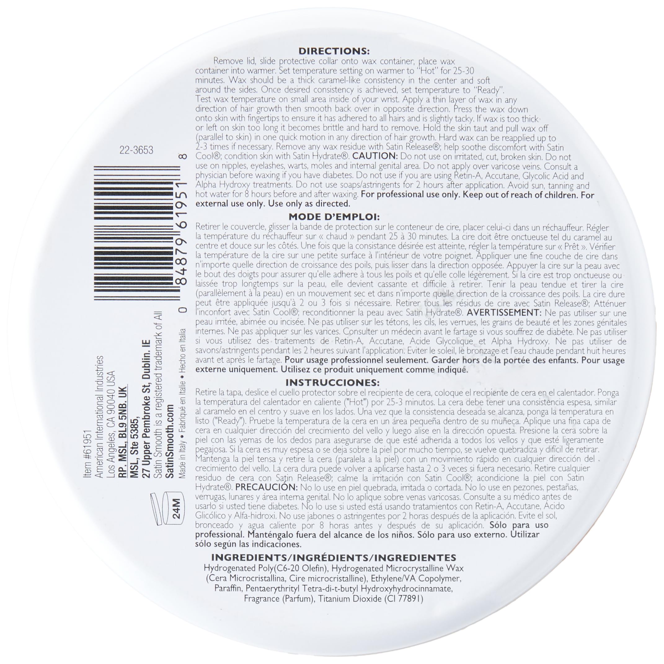 SATIN SMOOTH Coconut Aroma Hard Wax application view showing smooth glide