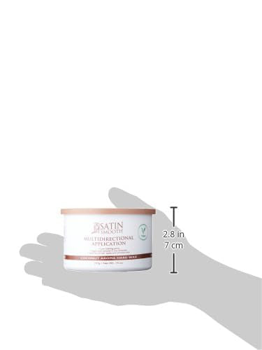 SATIN SMOOTH Coconut Aroma Hard Wax area application on leg demonstrates large-area use