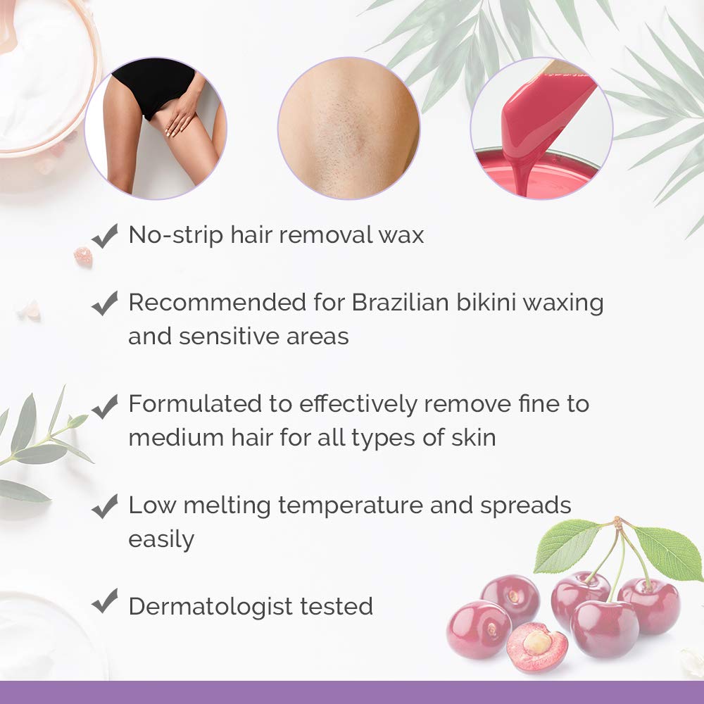 SATIN SMOOTH Wild Cherry Hard Wax bikini waxing application for precision.