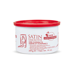 SATIN SMOOTH Wild Cherry Hard Wax bottle for at-home waxing convenience.