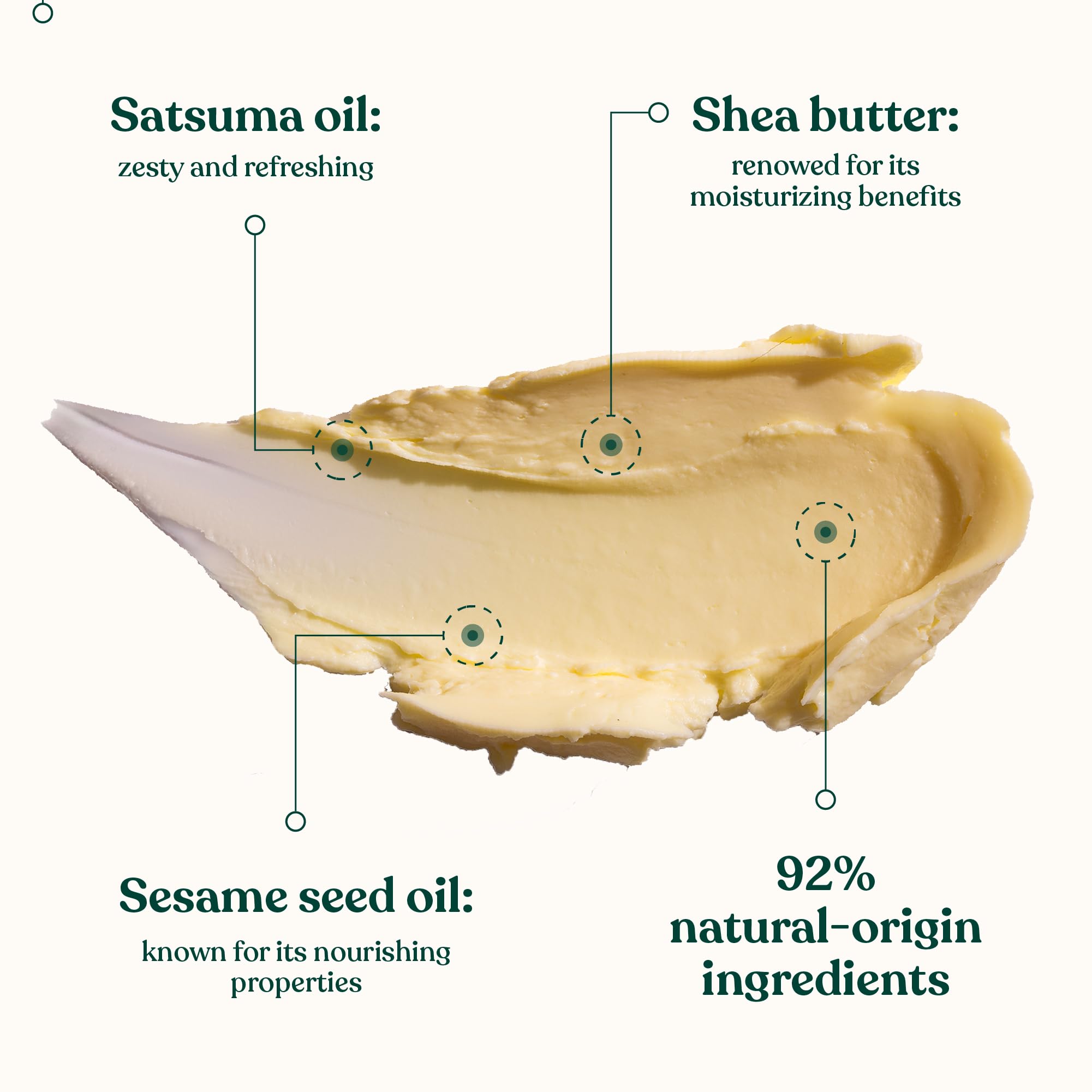 Satsuma oil fragrance and zest hint at an uplifting sensory experience