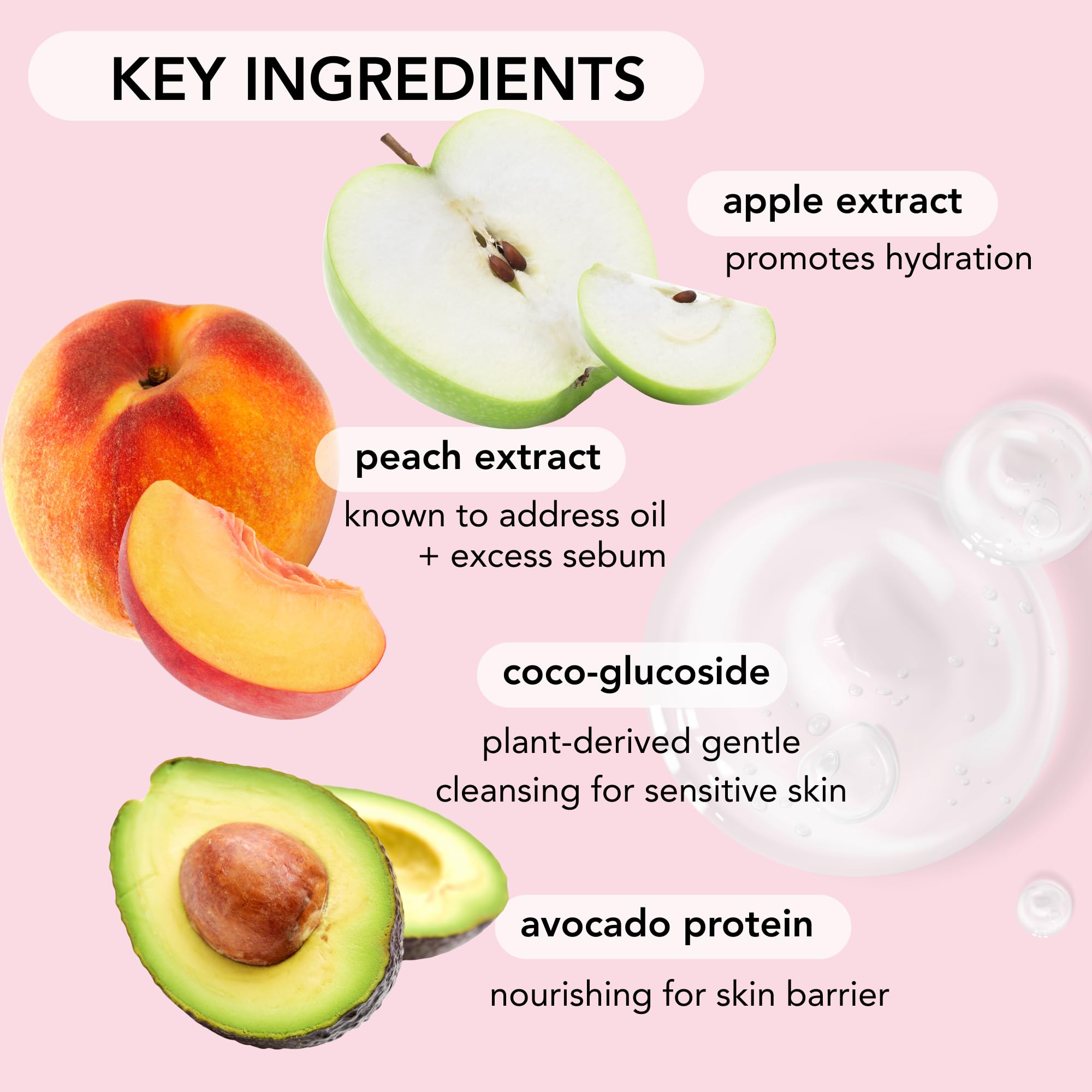 Saturday Skin Face Cleanser 7-peptide-mix closeup suggests elasticity and radiance