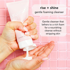 Saturday Skin Face Cleanser hydrating-foam-closeup highlights creamy lather cleansing softly