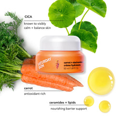 Saturday Skin daily routine shot showing morning use for dryness relief.