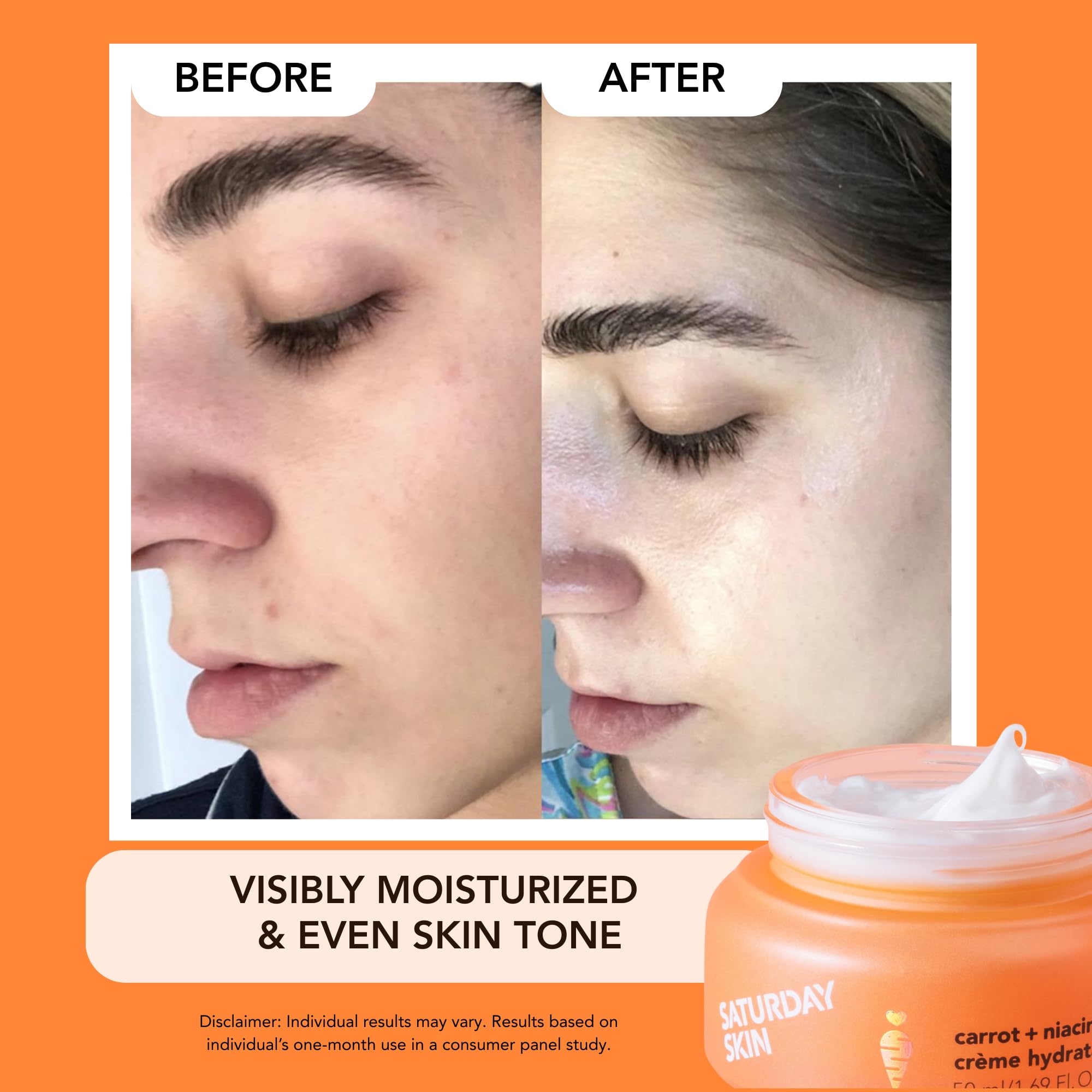 Fragrance-free Saturday Skin moisturizer ideal for sensitive skin routines.