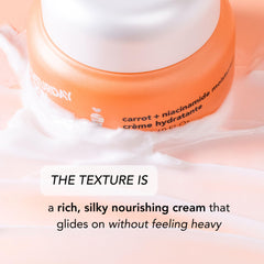 Saturday Skin creamy texture close-up showing smooth, fast-absorbing application.