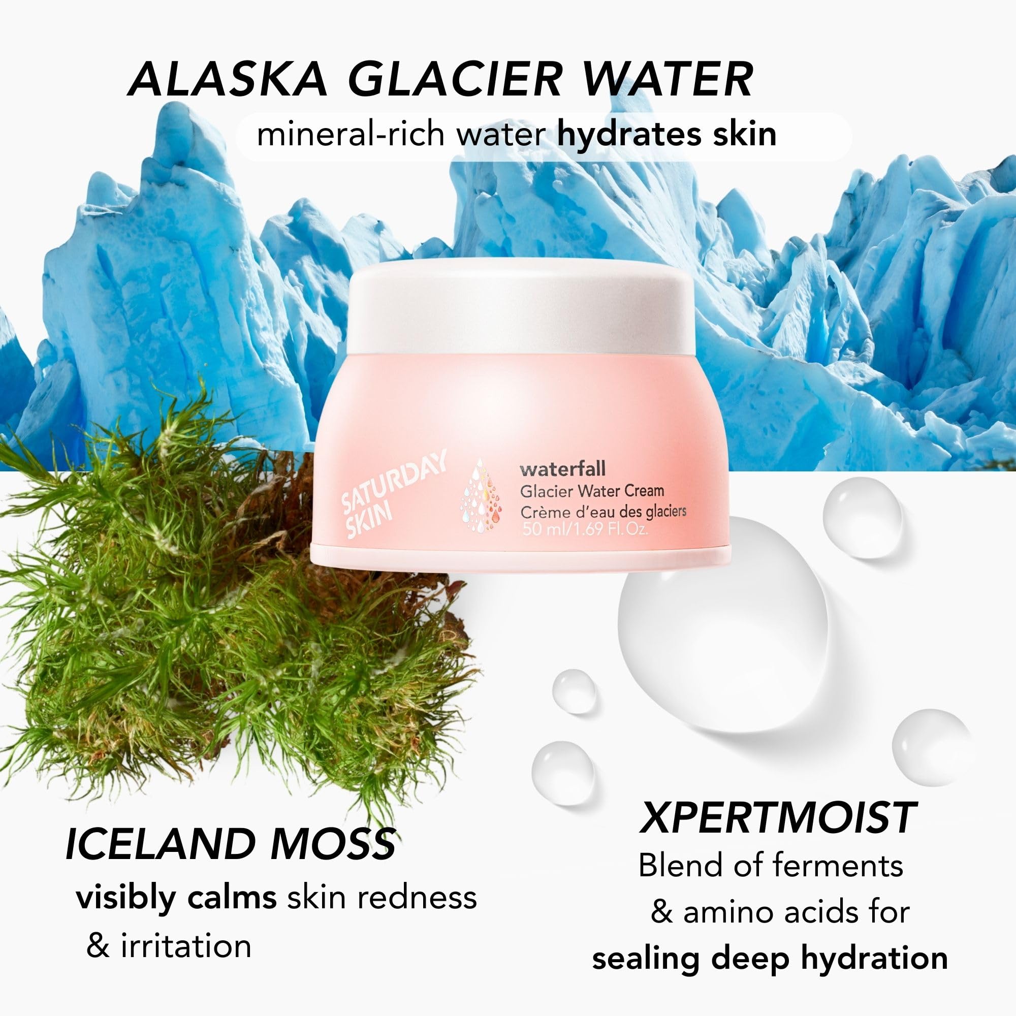Saturday Skin Icelandic moss close-up suggesting soothing care for irritated skin