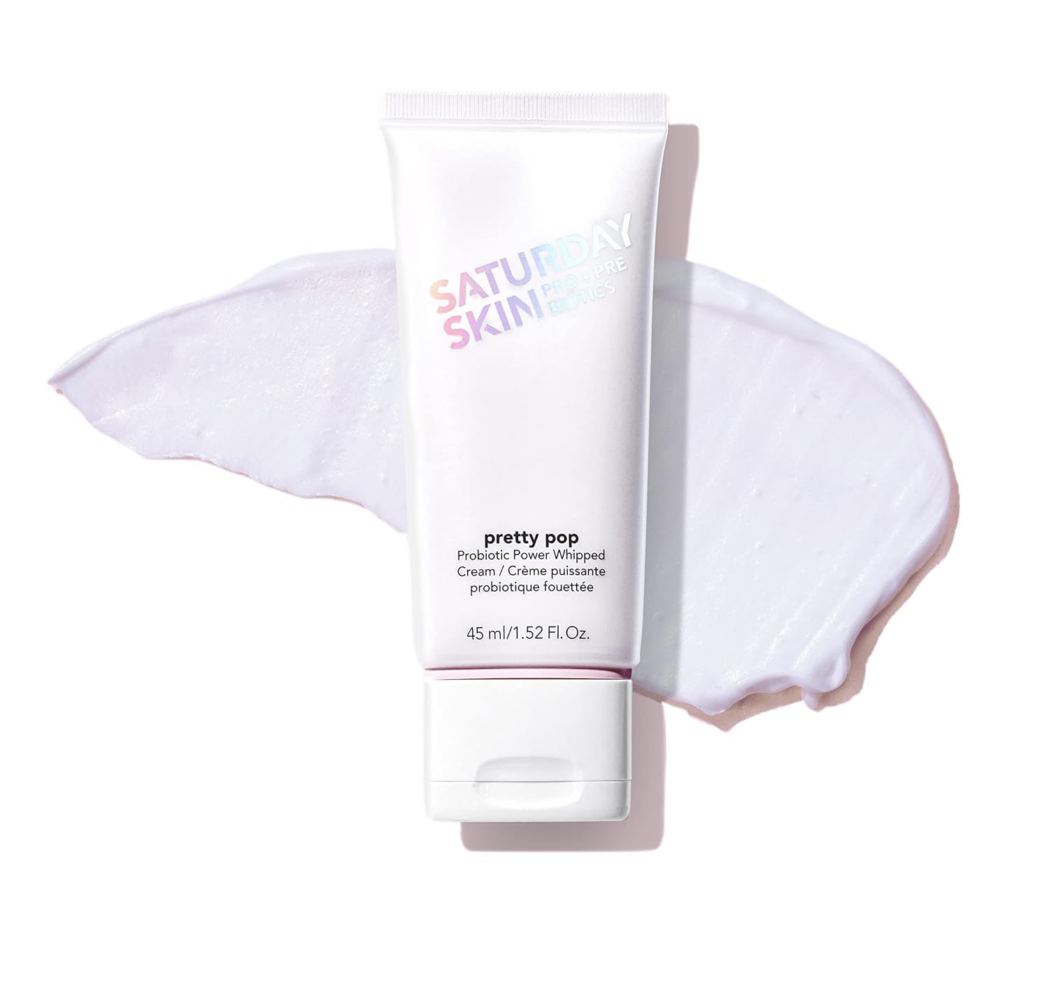 Saturday Skin Pretty Pop cream tub closeup showing rich whipped texture for hydration