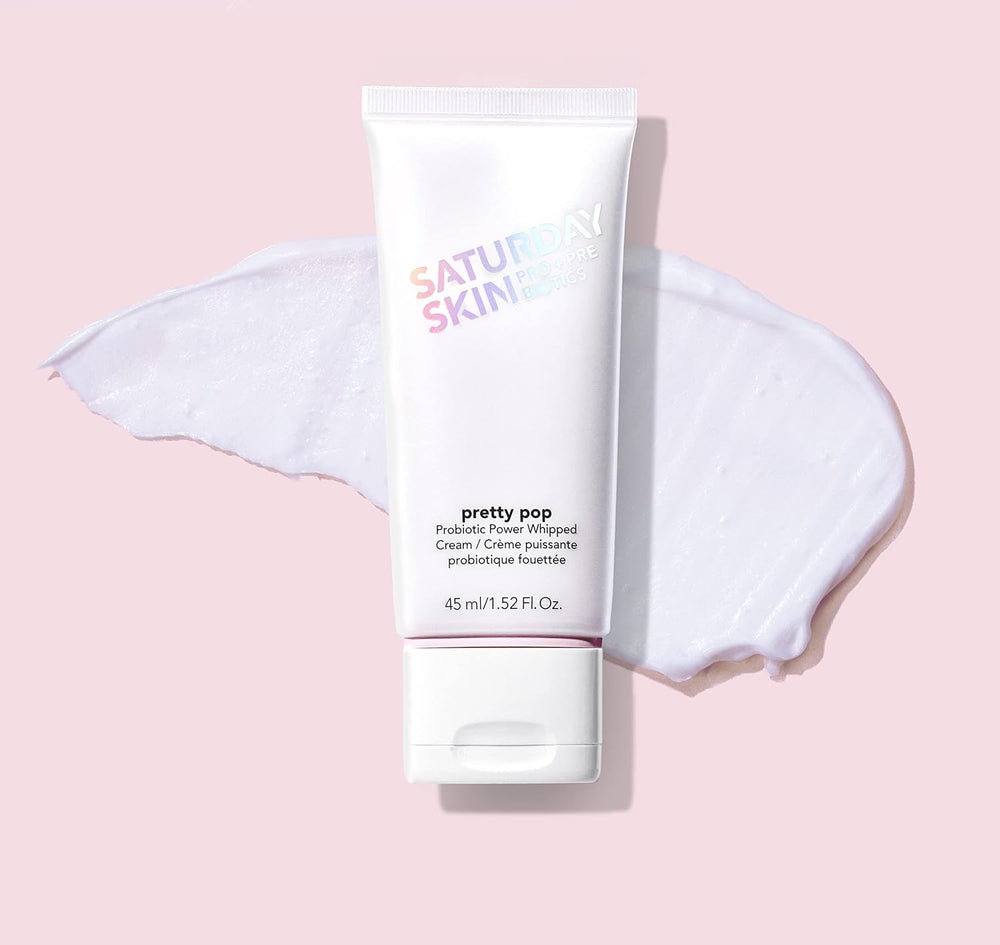 Saturday Skin Pretty Pop label highlights no parabens or sulfates for gentle care