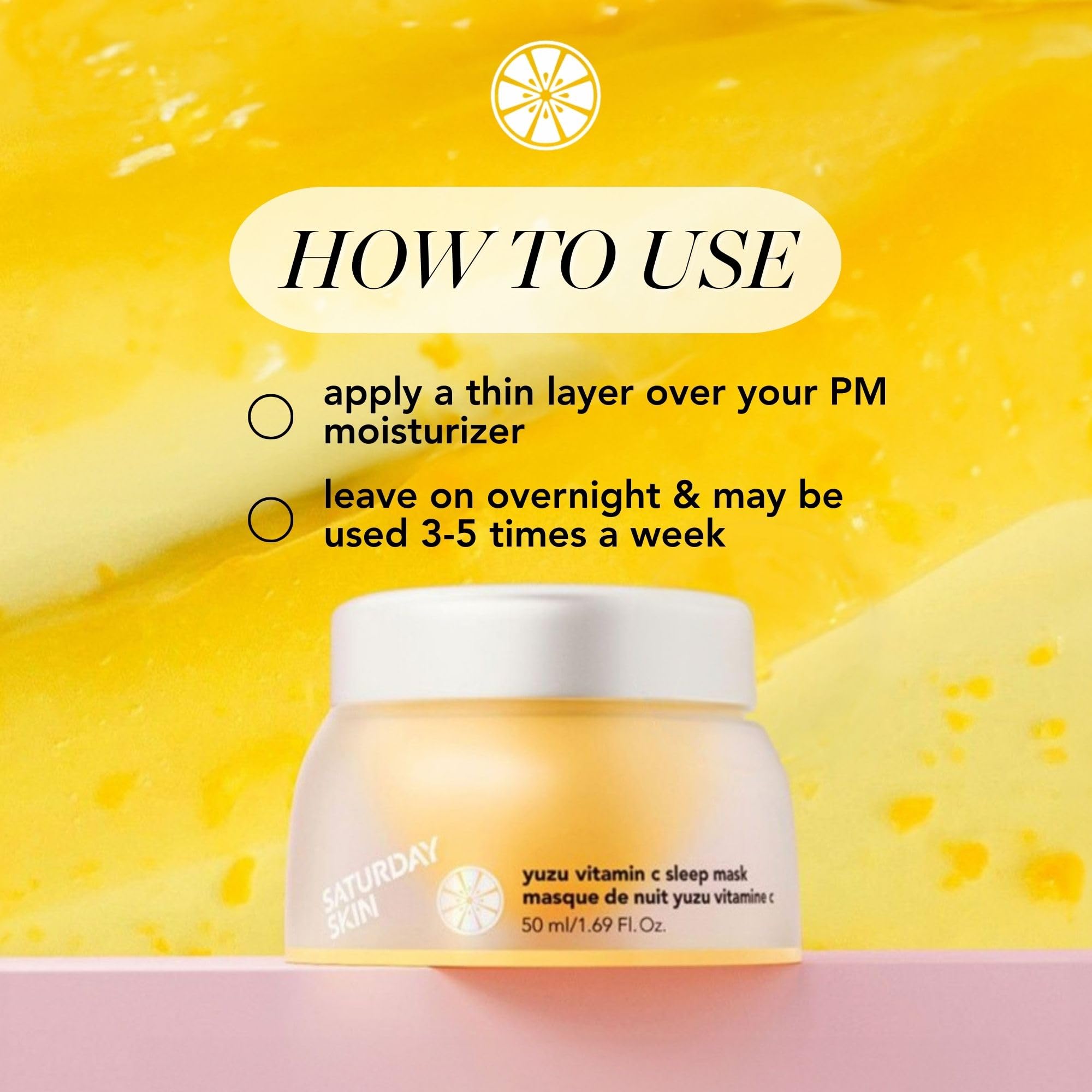 Saturday Skin Nighttime skincare routine image showing hydrating overnight application