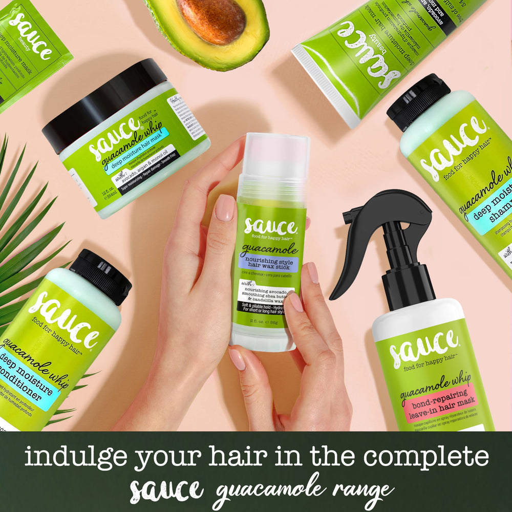Salon-quality packaging shows premium at-home haircare with Guacamole Whip.