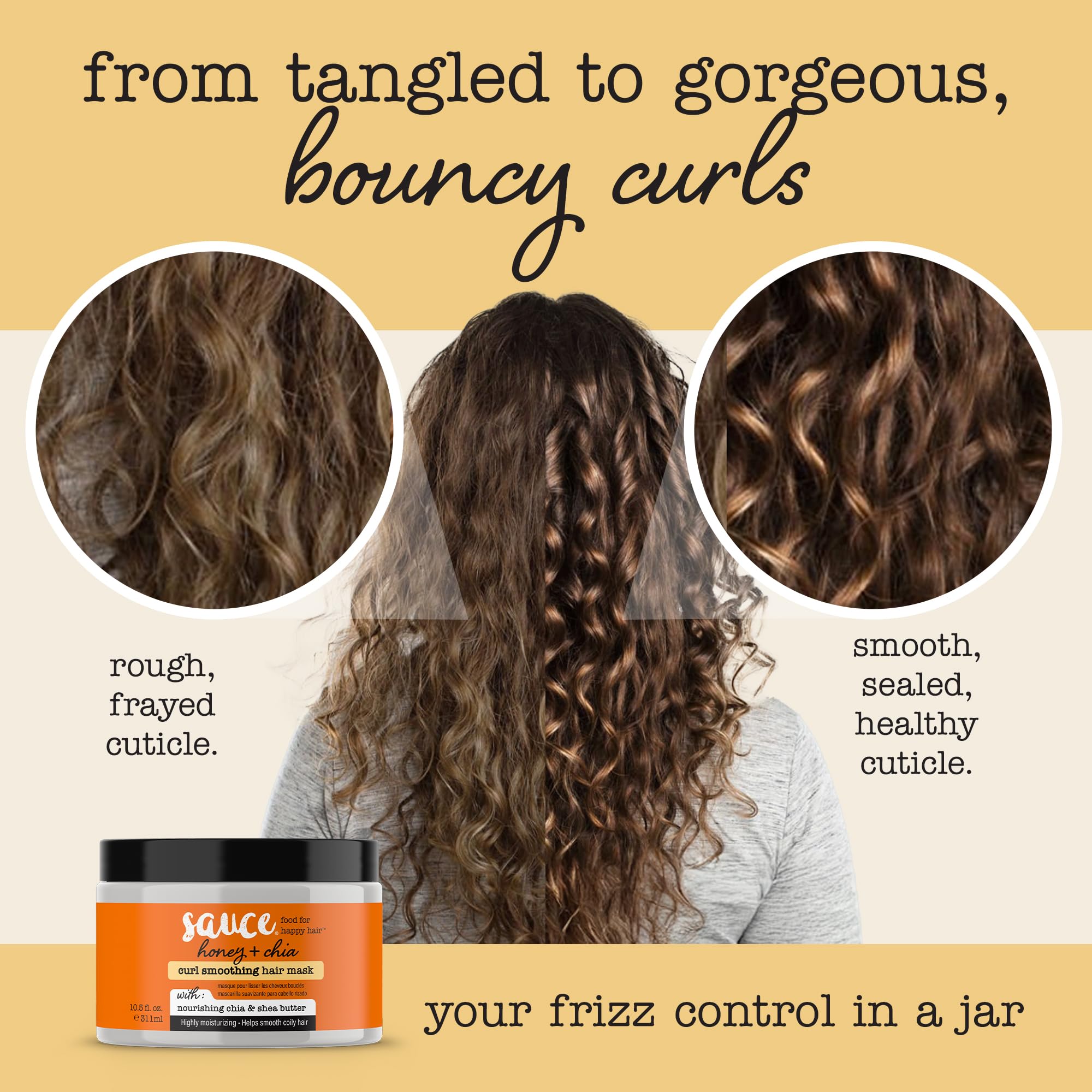 SAUCE BEAUTY Frizz-taming effect with glossy, defined curls