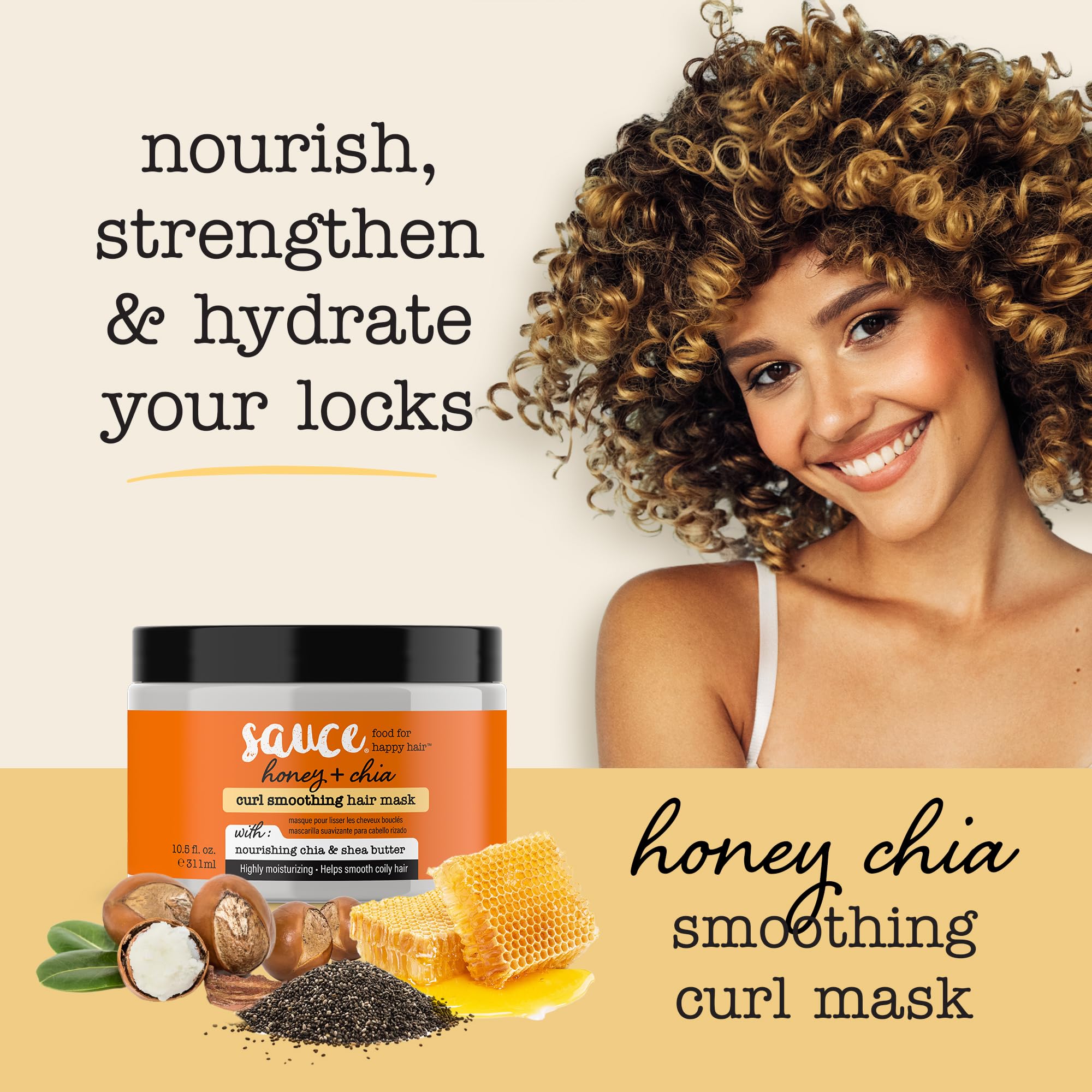 SAUCE BEAUTY Hair Mask jar closeup emphasizes creamy texture
