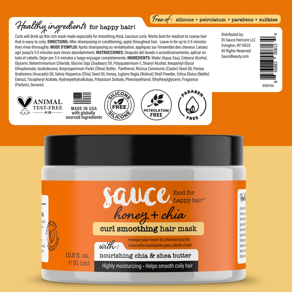 SAUCE BEAUTY Packaging display of Hair Mask and branding