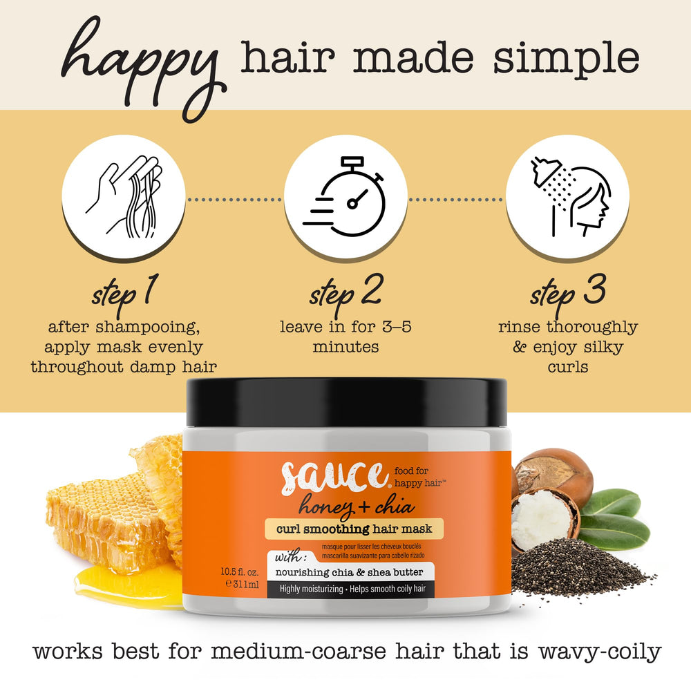 SAUCE BEAUTY Richly hydrated curls after using the Hair Mask