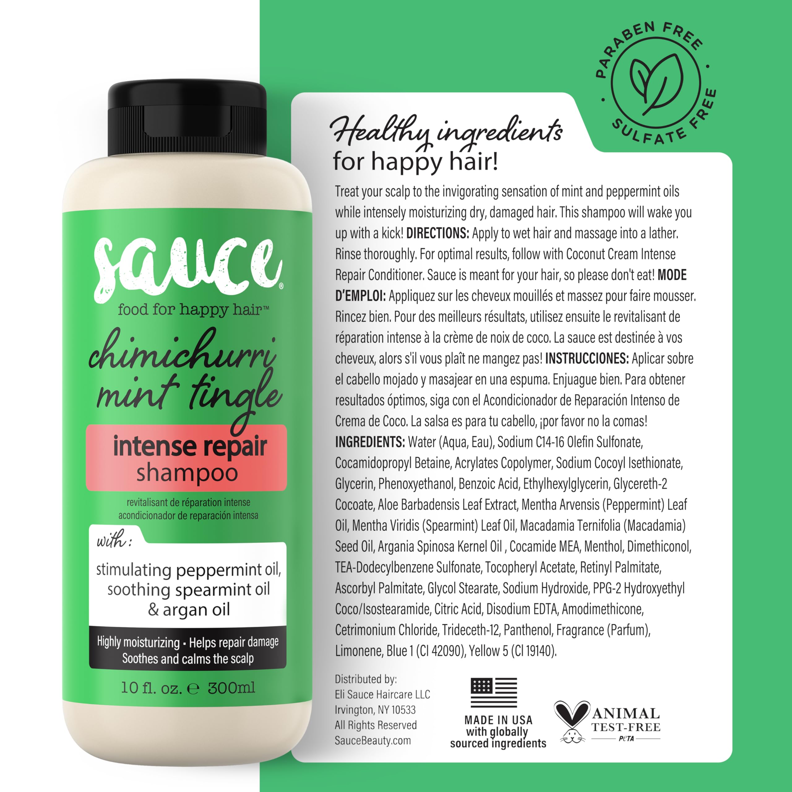 Sauce Beauty Intense Repair Shampoo packaging design and recyclable bottle